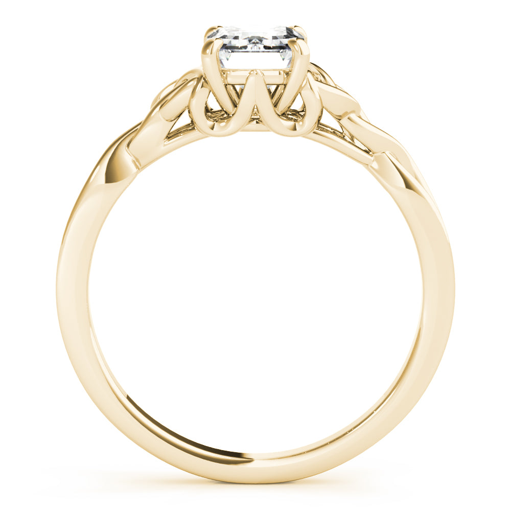 Celtic Love Knot Emerald Diamond Solitaire Engagement Ring-VIRABYANI